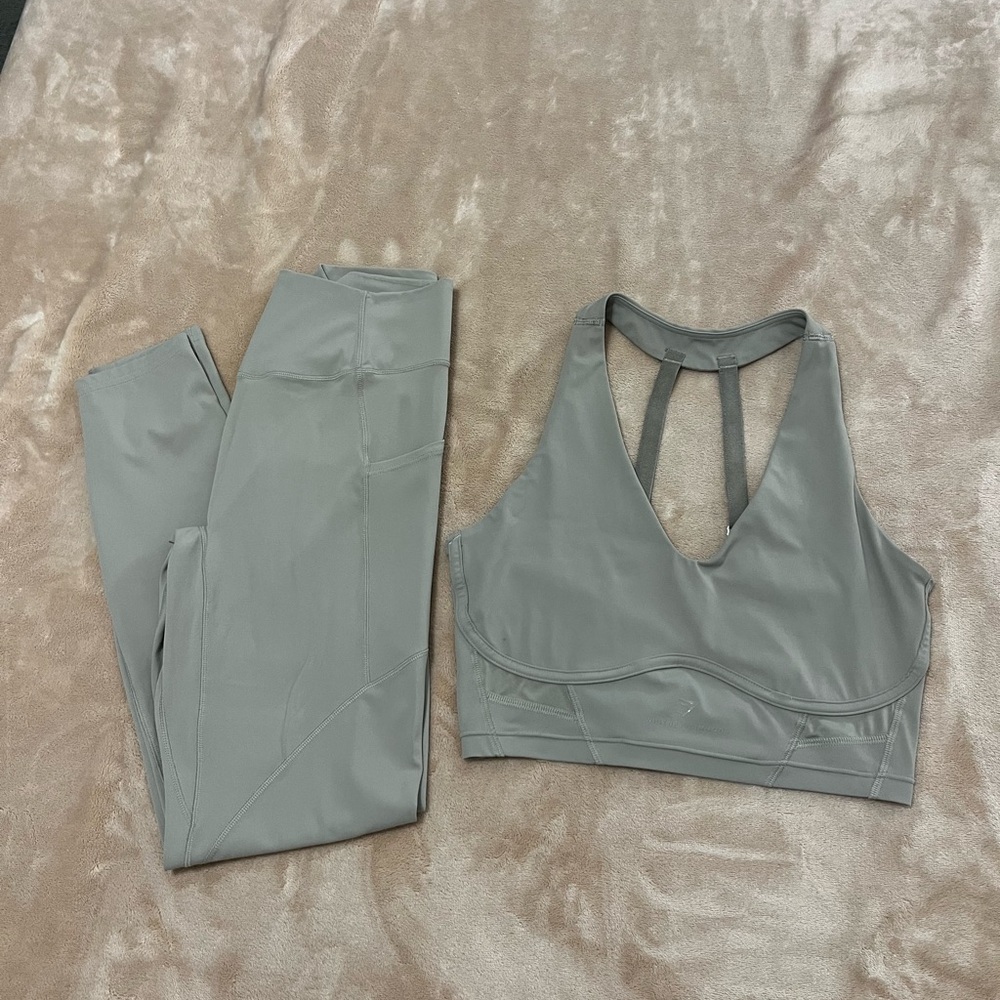 Gymshark x Whitney Simmons Cement Brown Bra & Leggings - Size Medium